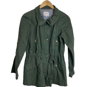 Ann Taylor Loft Women's Jacket Army/ Safari Green with Cinch Waist Petite Small